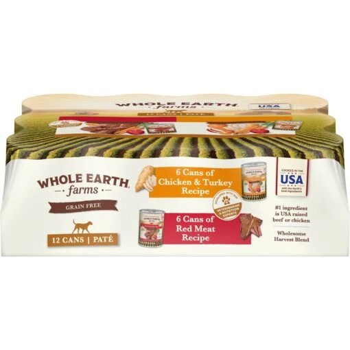 Whole Earth Farms Chicken & Turkey & Red Meat Recipes Grain-Free Variety Pack Wet Dog Food, 12.7-oz Can, Case Of 12 -Dog Supplies 263149 MAIN. AC SS1800 V1683813128