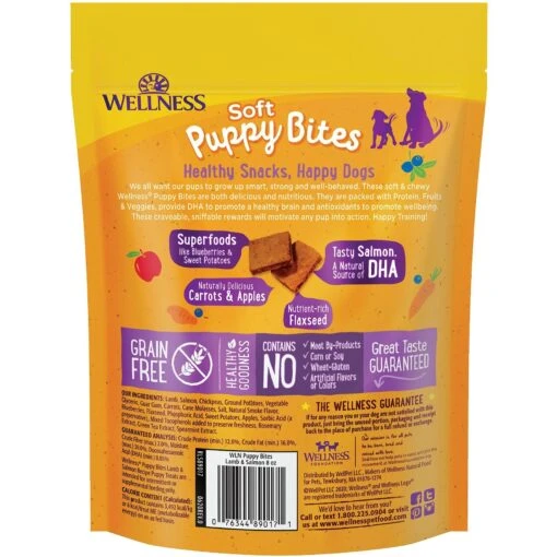 Wellness Soft Puppy Bites Lamb & Salmon Recipe Grain-Free Natural Dog Treats -Dog Supplies 264908 PT1. AC SS1800 V1608679946