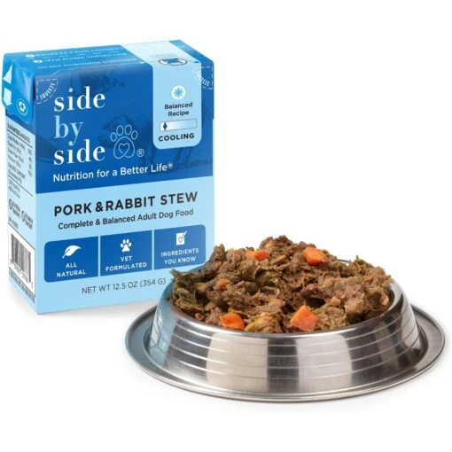 Side By Side Cooling Complete & Balanced Pork & Rabbit Stew Wet Dog Food, 12.5-oz Box -Dog Supplies 264980 PT2. AC SS1800 V1611091039