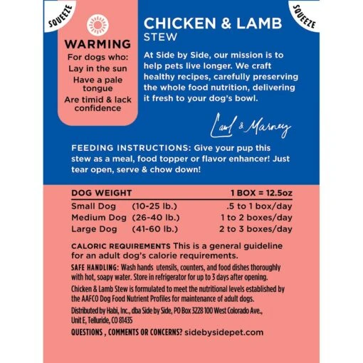 Side By Side Warming Complete & Balanced Chicken & Lamb Stew Wet Dog Food, 12.5-oz Box -Dog Supplies 264984 PT1. AC SS1800 V1611329166