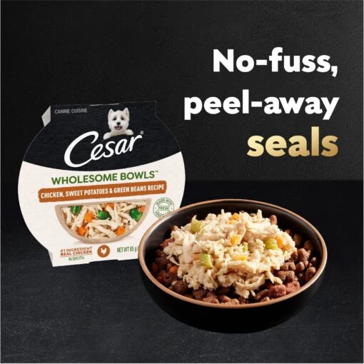 Cesar Wholesome Bowls Chicken, Sweet Potato & Green Beans Recipe Small Breed Adult Wet Dog Food -Dog Supplies 269185 PT4. AC SS1800 V1695752278