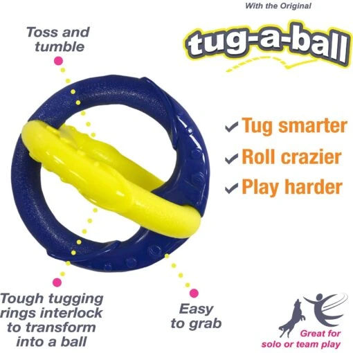 Nylabone Power Play Tug-a-Ball 2-in-1 Ball & Tug Dog Toy -Dog Supplies 278156 PT1. AC SS1800 V1614810085