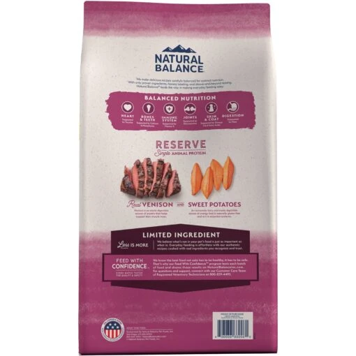 Natural Balance Limited Ingredient Reserve Grain-Free Sweet Potato & Venison Recipe Dry Dog Food -Dog Supplies 280096 PT2. AC SS1800 V1652128892