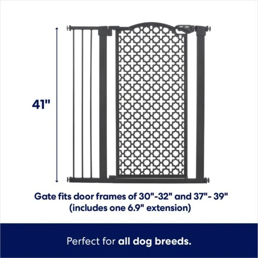 Frisco Metal Pattern Extra Tall Auto-close Dog Gate -Dog Supplies 280288 PT1. AC SS1800 V1649429845