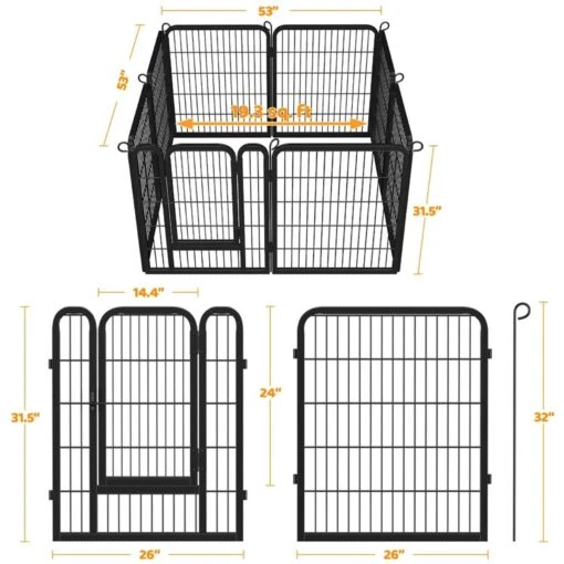 Yaheetech 8-Panel Wire Dog & Cat Exercise Playpen, 26-in W X 32-in H -Dog Supplies 295096 PT1. AC SS1800 V1692212729