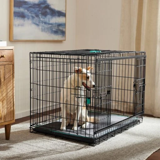 Frisco Heavy Duty Enhanced Lock Sliding Double Door Fold & Carry Wire Dog Crate & Mat Kit -Dog Supplies 297461 MAIN. AC SS1800 V1633625190