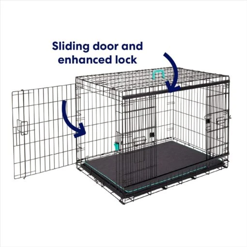 Frisco Heavy Duty Enhanced Lock Sliding Double Door Fold & Carry Wire Dog Crate & Mat Kit -Dog Supplies 297461 PT3. AC SS1800 V1633114897