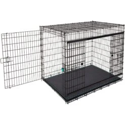 Frisco Heavy Duty Enhanced Lock Sliding Double Door Fold & Carry Wire Dog Crate & Mat Kit, 54 Inch -Dog Supplies 297463 PT6. AC SS1800 V1633115115