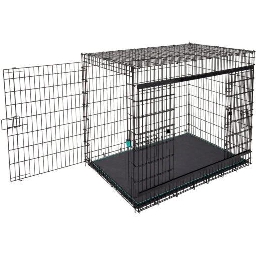 Frisco Heavy Duty Enhanced Lock Sliding Double Door Fold & Carry Wire Dog Crate & Mat Kit, 54 Inch -Dog Supplies 297463 PT6. AC SS1800 V1633115115