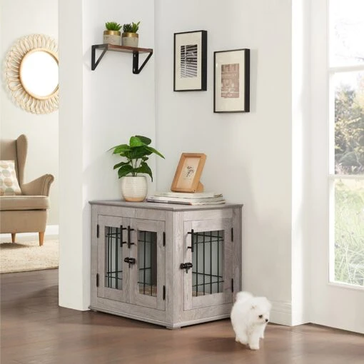 Unipaws Wooden Wire Dog Crate Furniture End Table -Dog Supplies 299112 MAIN. AC SS1800 V1664533915