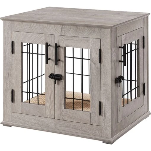 Unipaws Wooden Wire Dog Crate Furniture End Table -Dog Supplies 299112 PT2. AC SS1800 V1664533951