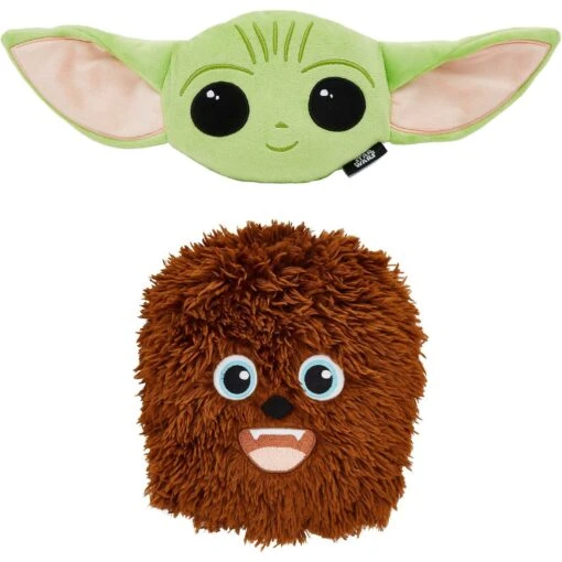 STAR WARS THE MANDALORIAN GROGU Round Plush Squeaky Dog Toy & STAR WARS CHEWBACCA Round Plush Squeaky Dog Toy -Dog Supplies 302560 MAIN. AC SS1800 V1623042759