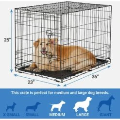 Frisco Fold & Carry Single Door Collapsible Wire Dog Crate & Frisco Premium Extra Large Printed Dog Training & Potty Pads -Dog Supplies 303438 PT2. AC SS1800 V1623073652