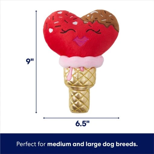 Frisco Valentine Ice Cream Plush Squeaky Dog Toy -Dog Supplies 312895 PT1. AC SS1800 V1701364917