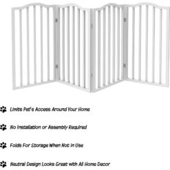 Pet Adobe 4-Panel Freestanding Dog & Cat Gate -Dog Supplies 314947 PT2. AC SS1800 V1626394321