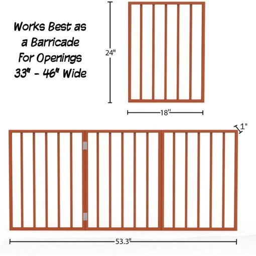 Pet Adobe 3-Panel Freestanding Folding Dog & Cat Gate -Dog Supplies 314950 PT1. AC SS1800 V1626394285