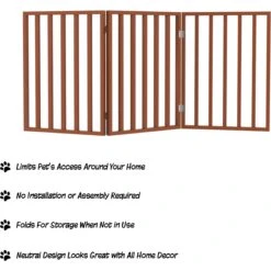 Pet Adobe 3-Panel Freestanding Folding Dog & Cat Gate -Dog Supplies 314950 PT2. AC SS1800 V1626396091