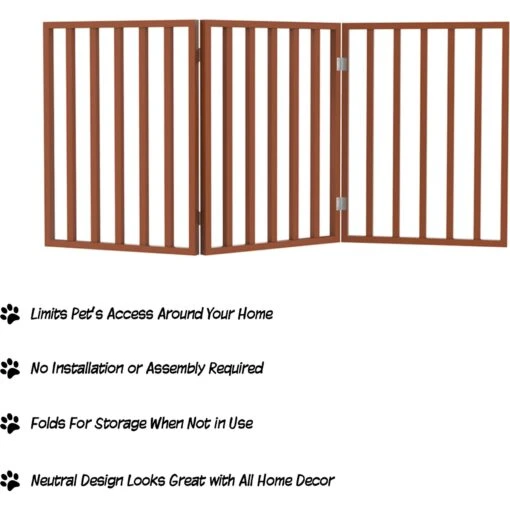 Pet Adobe 3-Panel Freestanding Folding Dog & Cat Gate -Dog Supplies 314950 PT2. AC SS1800 V1626396091