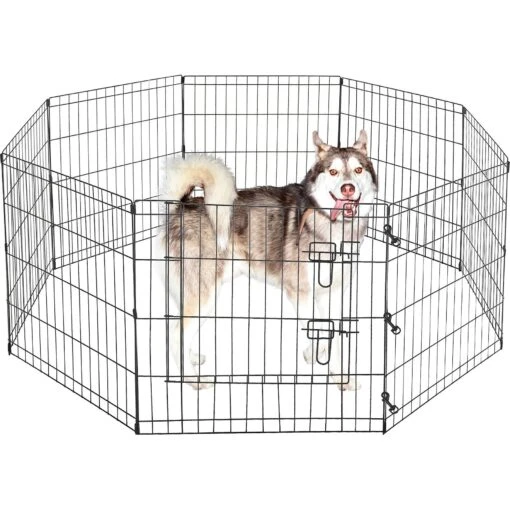 Pet Adobe 8-Panel Folding Metal Dog & Cat Playpen & Door -Dog Supplies 315027 PT3. AC SS1800 V1626385271