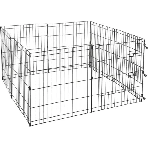 Pet Adobe 8-Panel Folding Metal Dog & Cat Playpen & Door -Dog Supplies 315027 PT5. AC SS1800 V1626393390