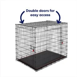 Frisco XX-Large Heavy Duty Enhanced Lock Double Door Wire Dog Crate, Fold & Carry Wire Dog Crate & Mat Kit, 54" -Dog Supplies 318116 PT3. AC SS1800 V1634154738