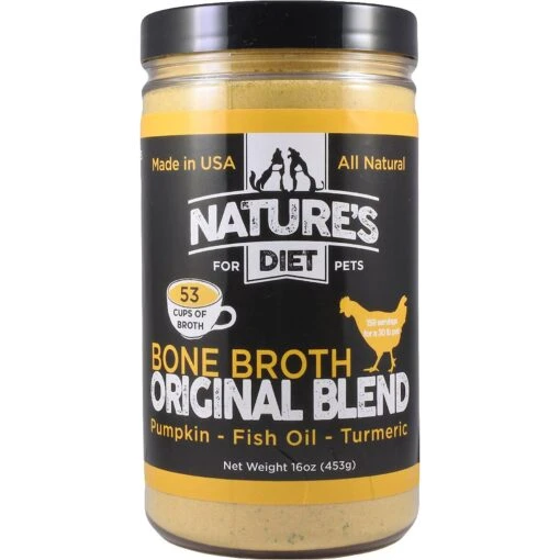 Nature's Diet Original Blend Chicken Bone Broth Dry Dog & Cat Food Topping, 16-oz Jar -Dog Supplies 318137 MAIN. AC SS1800 V1628803283