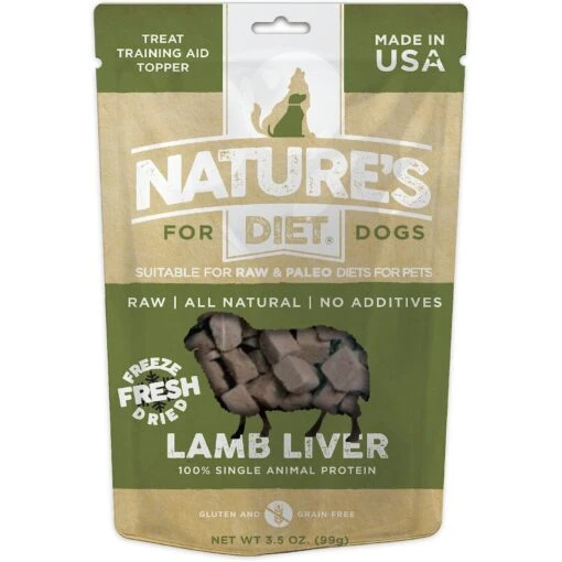 Nature's Diet Lamb Liver Raw Freeze-Dried Dog Treats, 3.5-oz Pouch -Dog Supplies 318161 MAIN. AC SS1800 V1628805669