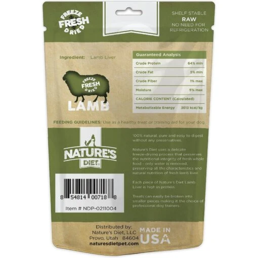 Nature's Diet Lamb Liver Raw Freeze-Dried Dog Treats, 3.5-oz Pouch -Dog Supplies 318161 PT1. AC SS1800 V1628803873