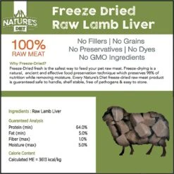 Nature's Diet Lamb Liver Raw Freeze-Dried Dog Treats, 3.5-oz Pouch -Dog Supplies 318161 PT2. AC SS1800 V1628806343