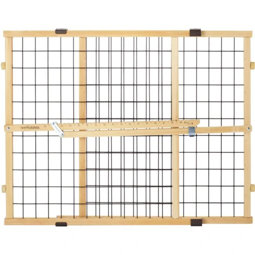 MyPet Wire Mesh Dog Gate, 42-in, Wood -Dog Supplies 319739 PT1. AC SS1800 V1667327350