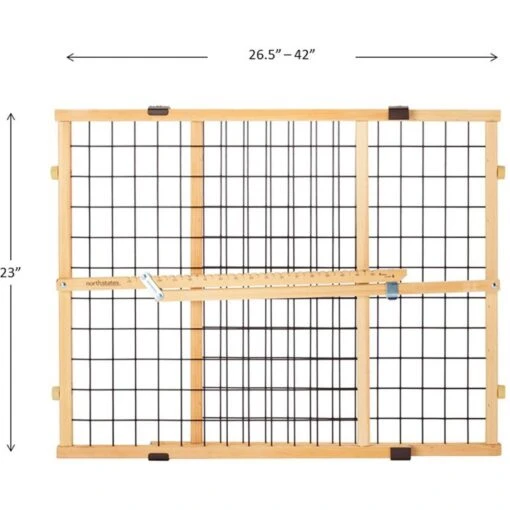 MyPet Wire Mesh Dog Gate, 42-in, Wood -Dog Supplies 319739 PT3. AC SS1800 V1667326244