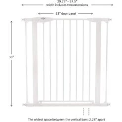 MyPet Tall Happy Tails Walk Thru Dog Gate, 36-in, White -Dog Supplies 319741 PT7. AC SS1800 V1664832465