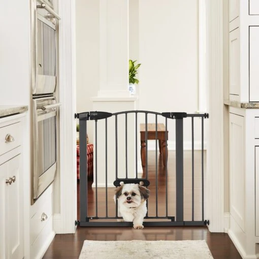 MyPet Wide Deco EasyPass Pet Gate, 30" High - Graphite -Dog Supplies 319743 MAIN. AC SS1800 V1635738997