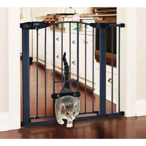 MyPet Wide Deco EasyPass Pet Gate, 30" High - Graphite -Dog Supplies 319743 PT2. AC SS1800 V1635257545