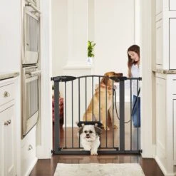 MyPet Wide Deco EasyPass Pet Gate, 30" High - Graphite -Dog Supplies 319743 PT5. AC SS1800 V1635257561