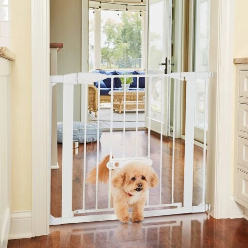 MyPet Wide Walk Through EasyPass Pet Gate, 30" High - White -Dog Supplies 319745 MAIN. AC SS1800 V1635736301