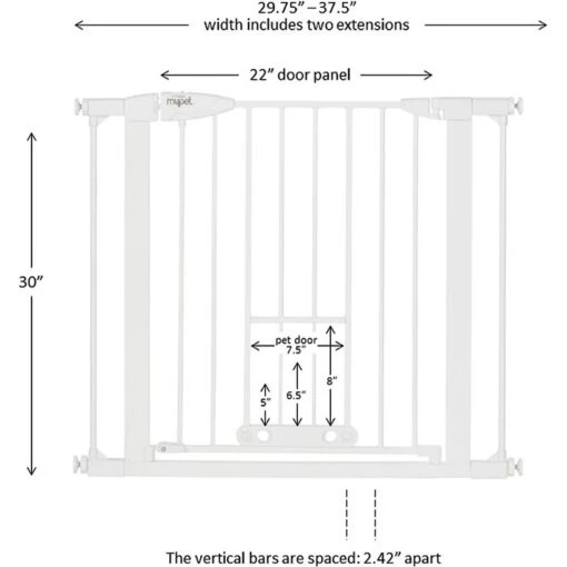 MyPet Wide Walk Through EasyPass Pet Gate, 30" High - White -Dog Supplies 319745 PT4. AC SS1800 V1638489739