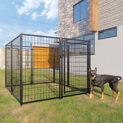 Coziwow By Jaxpety 47-in Metal Outdoor Dog Kennel Playpen, Black, 4.9 X 4.9 X 3.9 -ft -Dog Supplies 330941 MAIN. AC SS1800 V1668900855