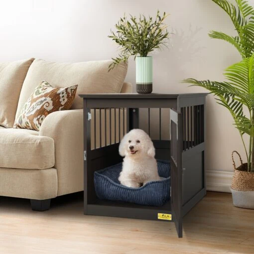 Coziwow By Jaxpety Single Door Furniture Style Wooden Dog Crate & End Table, Brown -Dog Supplies 330960 MAIN. AC SS1800 V1669919724