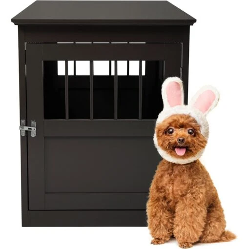 Coziwow By Jaxpety Single Door Furniture Style Wooden Dog Crate & End Table, Brown -Dog Supplies 330960 PT3. AC SS1800 V1669919783