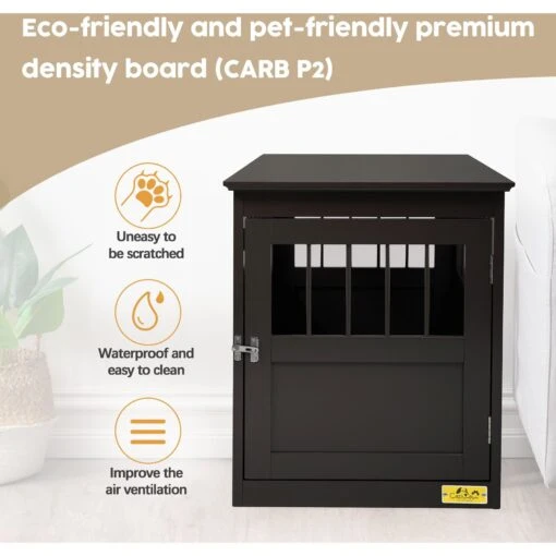 Coziwow By Jaxpety Single Door Furniture Style Wooden Dog Crate & End Table, Brown -Dog Supplies 330960 PT8. AC SS1800 V1662671210