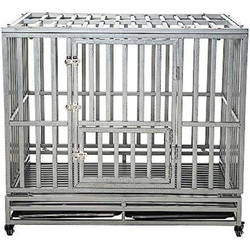 SMONTER Heavy Duty I Shape Dog Crate, Silver -Dog Supplies 331300 PT2. AC SS1800 V1634077285