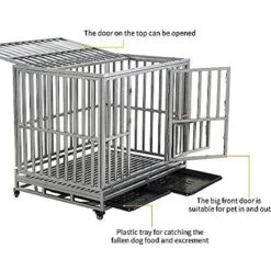 SMONTER Heavy Duty I Shape Dog Crate, Silver -Dog Supplies 331300 PT3. AC SS1800 V1634084483