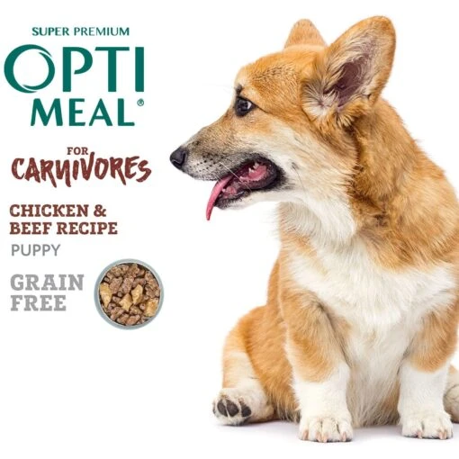 Optimeal Puppy Grain-Free Chicken & Beef Recipe Tender Morsels In Savory Sauce Recipe Wet Dog Food, 3-oz Pouch, Case Of 24 -Dog Supplies 342191 PT4. AC SS1800 V1691505624