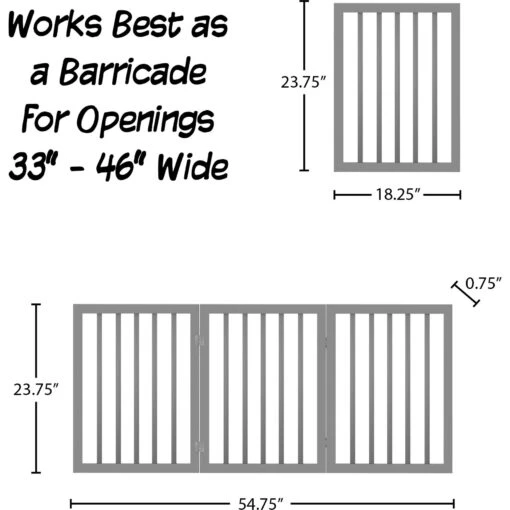 Pet Adobe Freestanding 3-Panel Wood Dog Gate -Dog Supplies 345106 PT1. AC SS1800 V1637287066