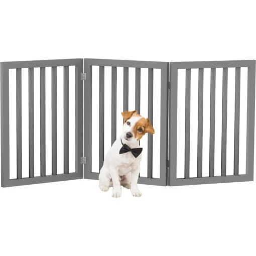 Pet Adobe Freestanding 3-Panel Wood Dog Gate -Dog Supplies 345106 PT6. AC SS1800 V1637288290