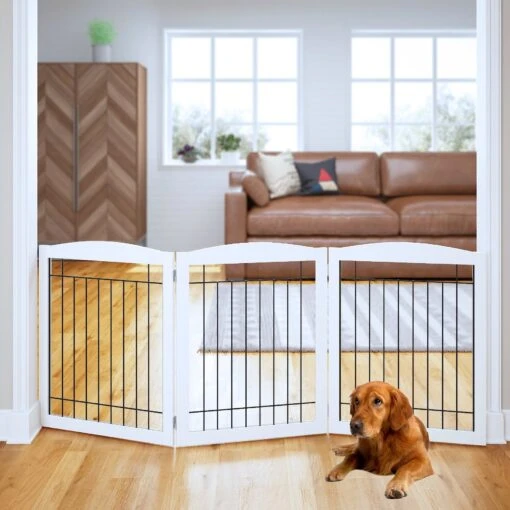 Pawland Freestanding Foldable Wire Dog Gate -Dog Supplies 356195 MAIN. AC SS1800 V1641596485