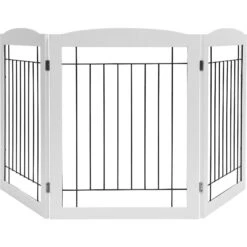 Pawland Freestanding Foldable Wire Dog Gate -Dog Supplies 356195 PT4. AC SS1800 V1641603736