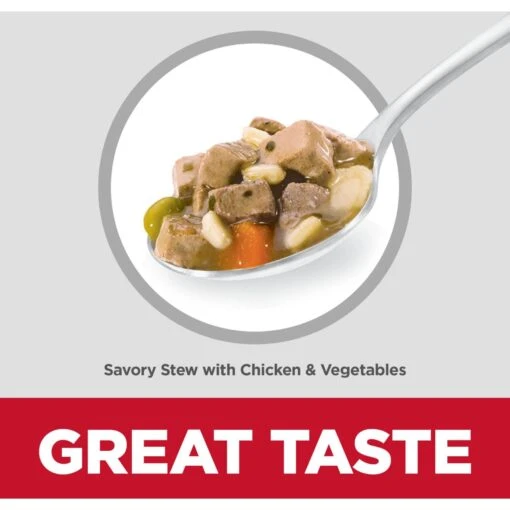 Hill's Science Diet Adult 7+ Small & Mini Savory Chicken & Vegetable Stew Dog Food Trays & Hill's Science Diet Adult Small Mini Savory Stew Beef & Vegetable Wet Dog Food Trays -Dog Supplies 356850 PT8. AC SS1800 V1692826316