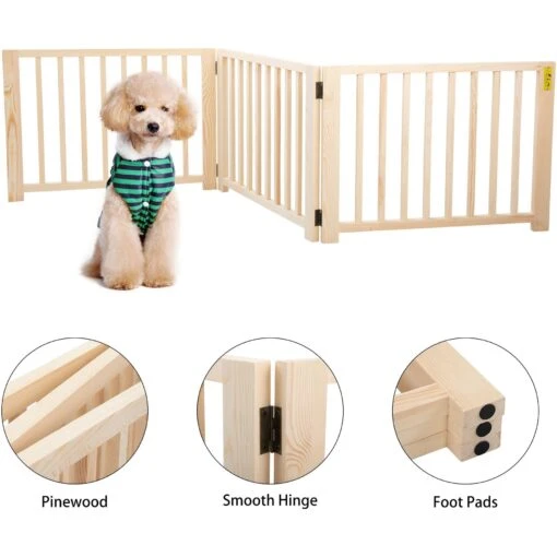 Coziwow By Jaxpety 3 Panel Freestanding Dog Gate -Dog Supplies 357318 PT7. AC SS1800 V1665526966